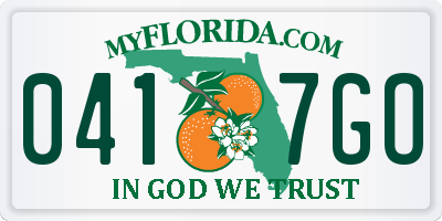 FL license plate 0417GO