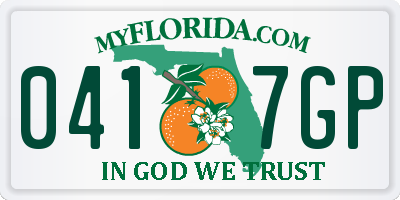 FL license plate 0417GP