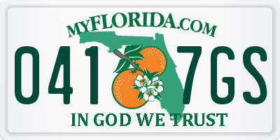 FL license plate 0417GS