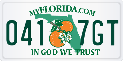 FL license plate 0417GT