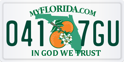 FL license plate 0417GU