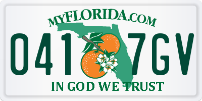 FL license plate 0417GV