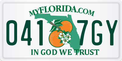FL license plate 0417GY