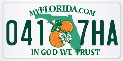 FL license plate 0417HA
