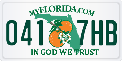 FL license plate 0417HB