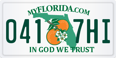 FL license plate 0417HI