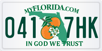 FL license plate 0417HK