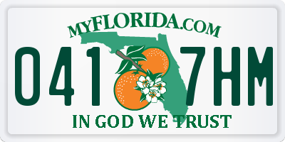FL license plate 0417HM