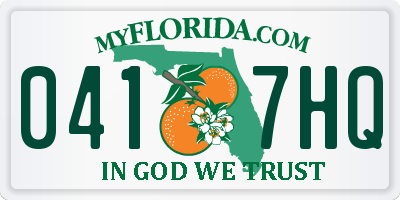 FL license plate 0417HQ