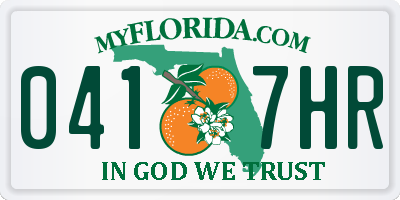 FL license plate 0417HR