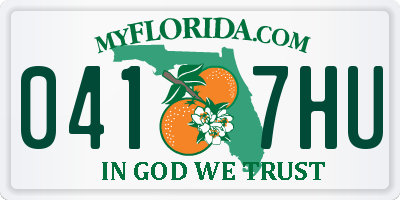 FL license plate 0417HU
