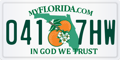 FL license plate 0417HW