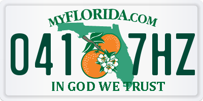 FL license plate 0417HZ