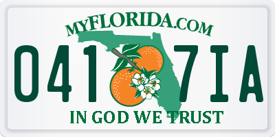 FL license plate 0417IA