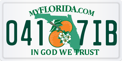 FL license plate 0417IB