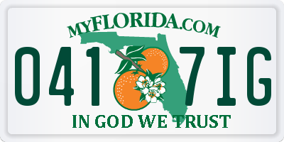 FL license plate 0417IG