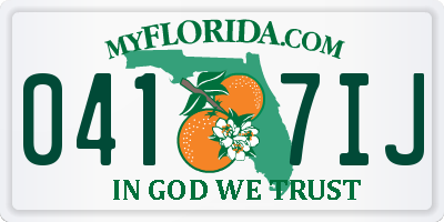 FL license plate 0417IJ