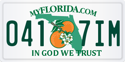 FL license plate 0417IM