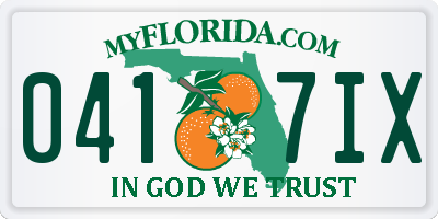 FL license plate 0417IX