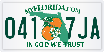 FL license plate 0417JA