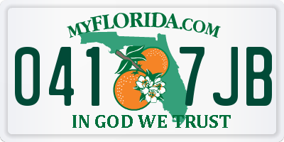 FL license plate 0417JB