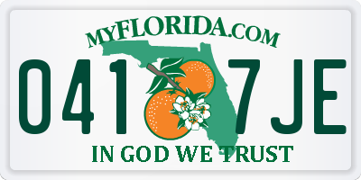 FL license plate 0417JE