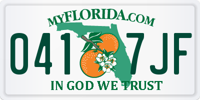 FL license plate 0417JF