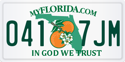 FL license plate 0417JM