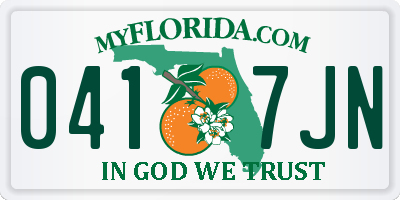 FL license plate 0417JN
