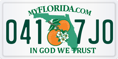 FL license plate 0417JO