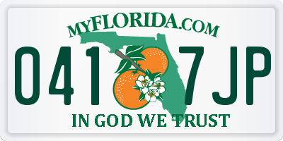 FL license plate 0417JP
