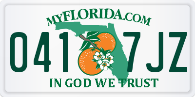 FL license plate 0417JZ