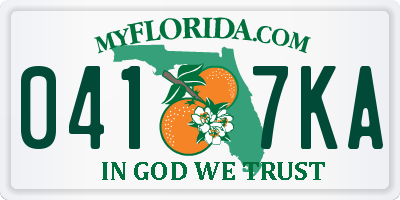 FL license plate 0417KA