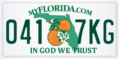 FL license plate 0417KG