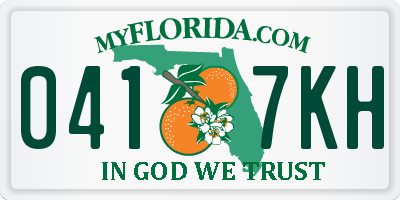 FL license plate 0417KH