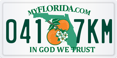 FL license plate 0417KM