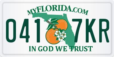 FL license plate 0417KR
