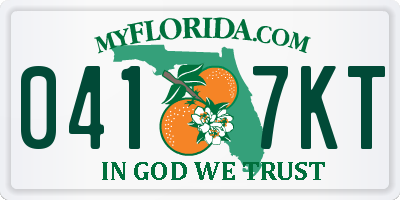 FL license plate 0417KT