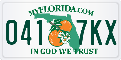 FL license plate 0417KX