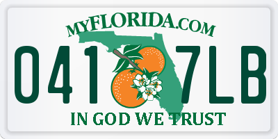 FL license plate 0417LB