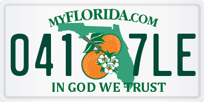 FL license plate 0417LE