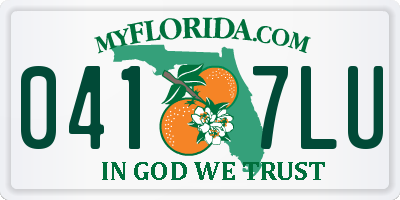FL license plate 0417LU