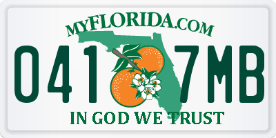 FL license plate 0417MB
