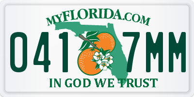 FL license plate 0417MM