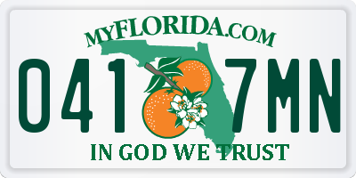 FL license plate 0417MN