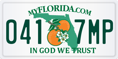 FL license plate 0417MP