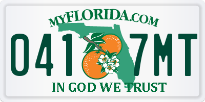 FL license plate 0417MT