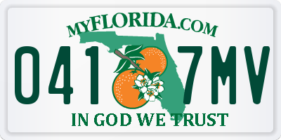 FL license plate 0417MV