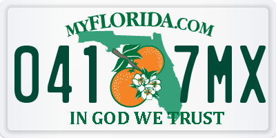 FL license plate 0417MX