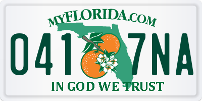 FL license plate 0417NA